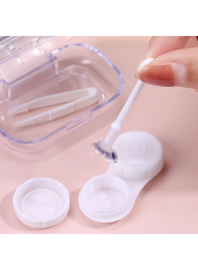 حافظة عدسات لاصقة بتصميم كرتوني مع مراة مربع لطيف للعدسات اللاصقة مناسبة للسفر للنساء والفتيات قطعة واحدة شكل - اللون بلاستيك متعدد الألوان - Image 5